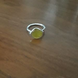 Yellow Chalcedony Handmade Silver Ring